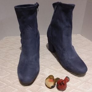 - Revamped faux suede stretch boots.